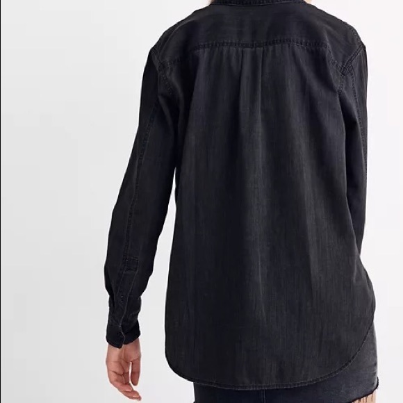 Madewell Denim Oversized Ex-Boyfriend Shirt in Lunar Wash XS - Picture 2 of 12
